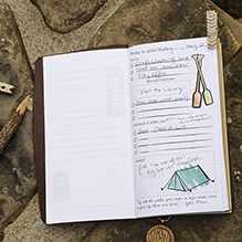This photo shows a page of a planner Sarah designed to help women to find time for adventures in their lives .